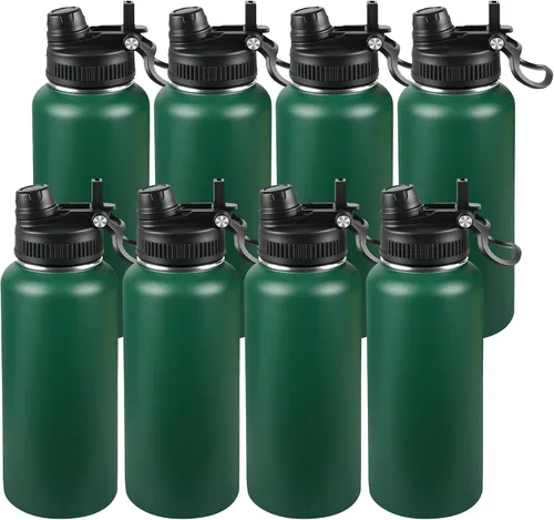 Miniatura 39 de Botella de agua aislada de 22 onzas, tapa 2 en 1 a prueba de fugas (sorbo/pajilla) + asa, botella de acero inoxidable para deportes, viajes, trabajo