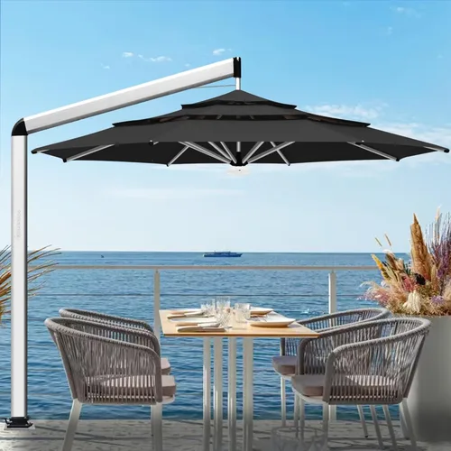 Miniatura 74 de EliteShade USA Sombrilla de Mercado de 10 Años Sin Decoloración de 9 Pies 3 Niveles Sombrilla de Patio Sombrilla de Mesa para Exteriores con Beige