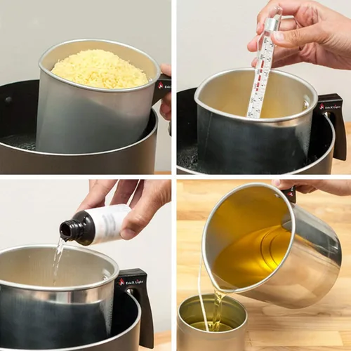 Miniatura 6 de EricX Light - Olla para hacer velas, 2 libras, olla de cera de doble caldera, boquilla de verter sin goteo y mango resistente al calor, diseño
