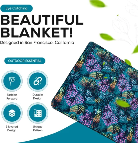 Miniatura 6 de RawRock Manta de picnic portátil para exteriores, grande para 6 adultos y resistente al agua, práctica bolsa para playa, campamento en la hierba, a