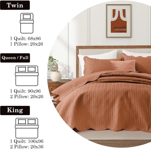 Miniatura 271 de MOONLIGHT20015 Juego de colchas individuales (68" x 86") – Paquete a granel de 10 al por mayor para hoteles, dormitorios de invitados y Airbnbs