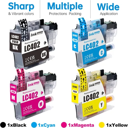 Miniatura 2 de LC402 - Cartuchos de tinta compatibles con Brother LC 402 con impresoras MFC J5340DW MFC J6740DW MFC J6540DW MFC J6940DW 5340 J670 J6540 J6940