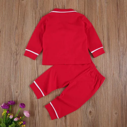 Miniatura 6 de Conjunto de pijama de manga larga con botones para niña pequeña, conjunto de ropa de dormir