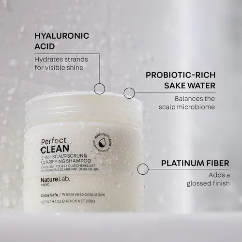 Miniatura 3 de NatureLab.TOKYO Perfect Clean - Exfoliante aclarante para el cuero cabelludo 2 en 1, champú y tratamiento capilar para el cuero cabelludo