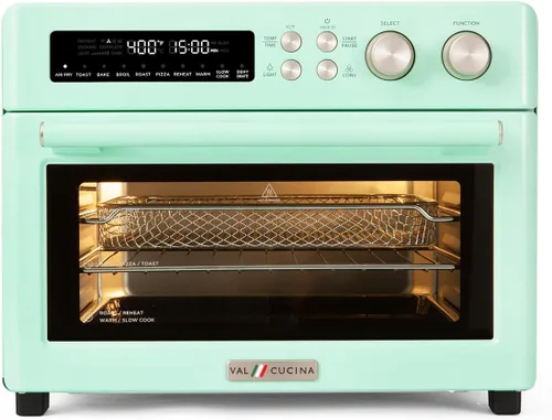 Miniatura 10 de VAL CUCINA - Horno tostador retro con calefacción infrarroja, horno de convección extragrande de encimera 10 en 1, 6 rebanadas de tostada, pizza