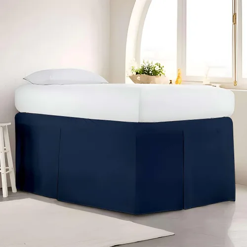 Miniatura 16 de Ready To Rest Falda para cama nido individual de 12 pulgadas de caída, faldas de cama estilo plisado para camas nido, esquinas divididas con Blanco