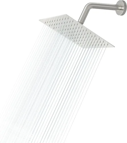Miniatura 16 de Lordear - Alcachofa de ducha de lluvia de 12 pulgadas, sólida, ultrafina, de acero inoxidable 304, ajustable, cuadrada, de lluvia, cobertura