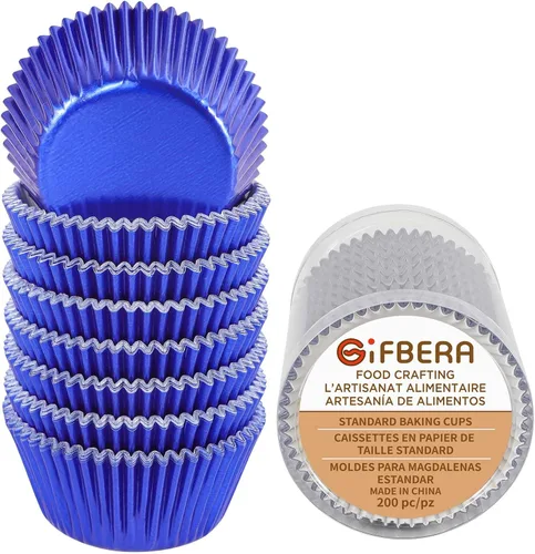 Miniatura 11 de Gifbera - Forros de magdalenas de papel metálico/forros de magdalenas de papel de aluminio, tazas de hornear estándar de papel metálico, 200