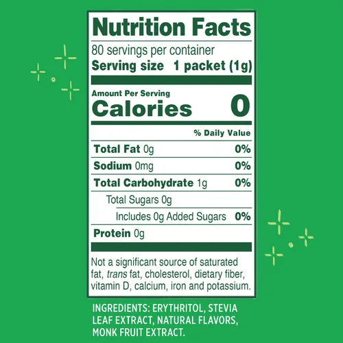 Miniatura 2 de Whole Earth Sweetener Co. NATURE SWEET Edulcorante de fruta de estevia y fruta de monje, edulcorante de eritritol, paquetes de estevia de hoja