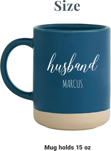 Miniatura 5 de Let's Make Memories Juego de 2 tazas de cerámica personalizadas, para el día de San Valentín, para parejas, para bodas, aniversarios, color rojo