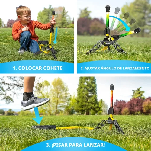 Miniatura 5 de Reabastecimiento de juguete de cohetes de aire National Geographic - 5 cohetes de aire con luz LED, compatibles con todos los lanzadores de cohetes