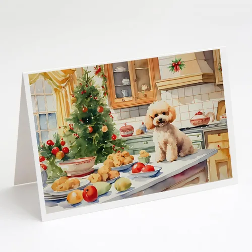 Miniatura 44 de Caroline's Treasures DAC3884GCA7P Paquete de 8 tarjetas en blanco de Navidad con galletas de husky siberiano Tarjetas de felicitación con sobres
