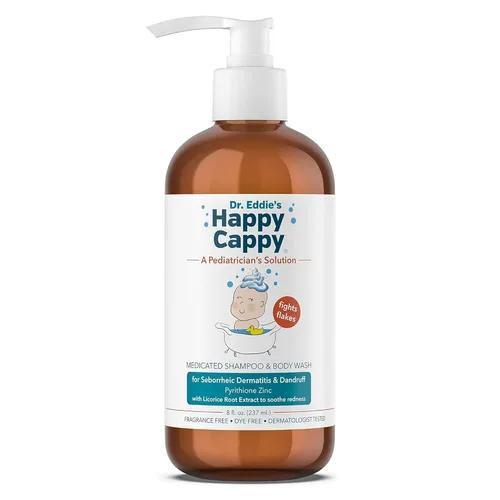 Happy Cappy Champú medicado y gel de baño - Champú para caspa de bebé, ayuda a la tapa de la cuna y la dermatitis seborreica, reduce las escamas y