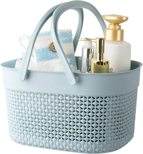 rejomiik - Cesta portátil para ducha, organizador de plástico con asas, bolsa de aseo para baño, artículos esenciales para dormitorio universitario,