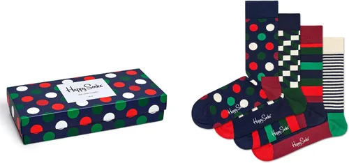 Happy Socks - Paquete de regalo con 4 pares de calcetines de calidad premium, colores surtidos, para hombres y mujeres