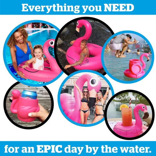 Miniatura 7 de Flotador de agua Pink Flamingo Lil - Flotador de piscina para bebés y niños de 1 a 3 años, para nadadores principiantes, fácil de inflar y duradero