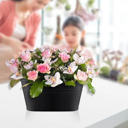 Miniatura 5 de Macetas colgantes ovaladas de hierro de 10.6 pulgadas, macetas de metal resistentes al óxido con ganchos desmontables para jardín, patio