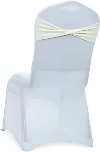 Miniatura 31 de MDS Paquete de 100 bandas de elastano para silla, bandas lisas sin hebilla, reutilizables, elásticas, para decoración de bodas, recepciones, Azul