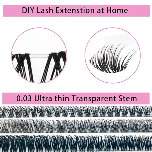 Miniatura 4 de TRZLIFE 72 extensiones de pestañas individuales para crear un estilo de pestañas personales fácilmente súper natural y cómodo, banda transparente
