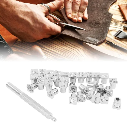 Miniatura 3 de 32 herramientas de estampado de cuero, patrones exquisitos de acero inoxidable, herramientas de perforación de sello de cuero para conectar