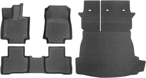 Miniatura 9 de Alfombrillas actualizadas para Toyota RAV4 2025-2019 y RAV4 Hybrid+placas para umbral de puerta, 9 piezas, revestimientos de suelo TPE + alfombrilla