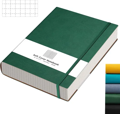 Miniatura 20 de AHGXG Cuaderno de papel cuadriculado - Cuaderno de papel de cuadrícula tamaño A4 grande 8.5''×11'', 320 páginas de diario grueso, papel cuadriculado