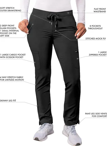 Miniatura 3 de Pantalones Adar Addition Scrubs, ropa quirúrgica, ajustados, con cordón, estilo cargo, para mujer