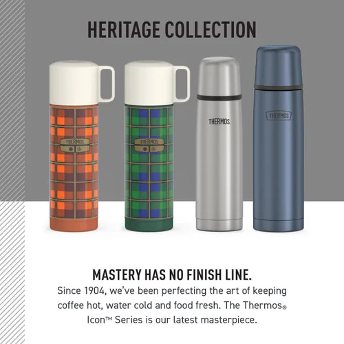 Miniatura 6 de Thermos Botella compacta de acero inoxidable con aislamiento al vacío de 25 onzas, pizarra