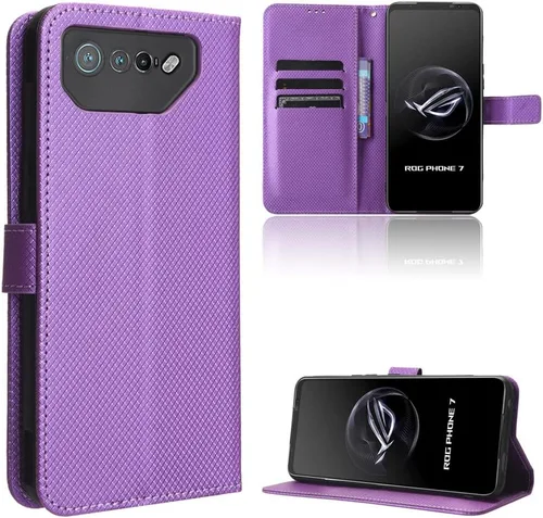 Miniatura 23 de Funda de piel sintética compatible con Asus ROG Phone 7, funda de piel sintética compatible con Asus ROG Phone 7 Ultimate, color negro