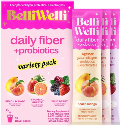 Miniatura 15 de Belli Welli Suplemento de Fibra, Polvo de Fibra con Probióticos Paquete de Viaje para Mujeres con Colágeno y Electrolitos para la Salud Intestinal