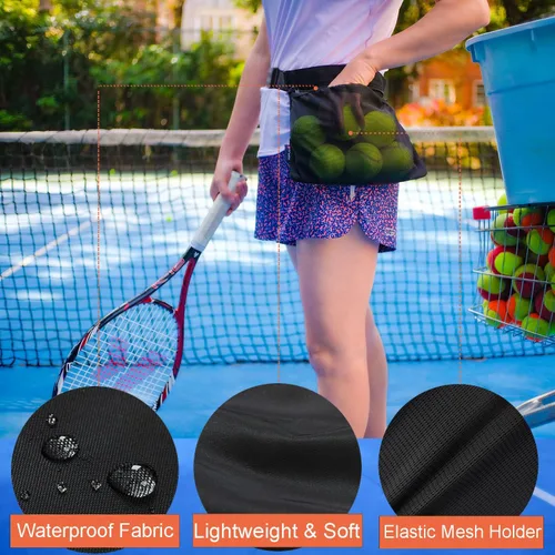 Miniatura 2 de Tennis Ball Holder, Pickleball Holder Bag for Women, Men & Teens, Ball Pouch, Mesh Waist Hip Bag Carrier, Easy Holding 6-8 Pickle Balls or Tennis