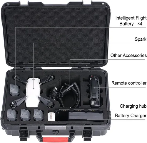 Miniatura 2 de Smatree Estuche de transporte impermeable de 10.2L compatible con DJI Spark, estuche rígido portátil para DJI Spark Fly More Combo