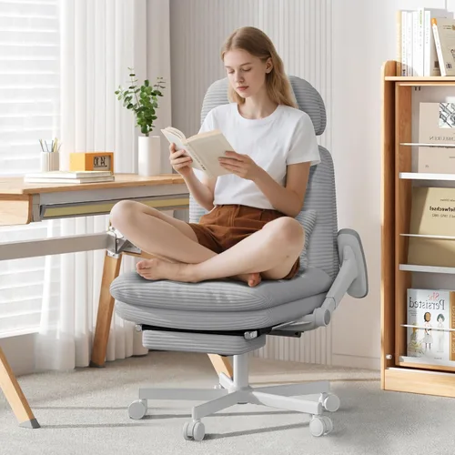 Miniatura 11 de GXJ Silla cruzada con brazos abatibles, silla de oficina ejecutiva con reposapiés, silla de oficina con patas cruzadas G800 Plus, almohada lumbar