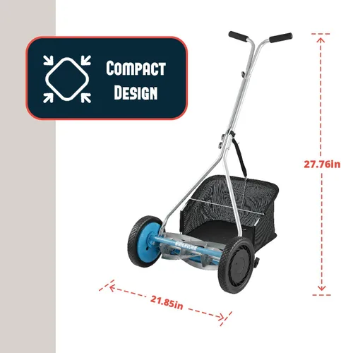 Miniatura 34 de American Lawn Mower Company 1204-14 Cortacésped de carrete de empuje de 4 hojas de 14 pulgadas, color rojo