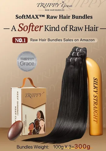 Miniatura 2 de TRIIPPY Paquetes de Cabello Humano Lacio, 100% Cabello Camboyano Crudo Tejido para Coser 3 Paquetes, Triple la Vida Útil Sobre el Paquete de Cabello