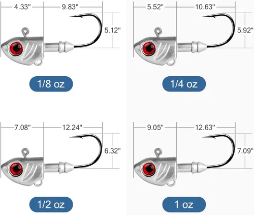 Miniatura 6 de OPQ Jig Heads pesca señuelos ganchos Swimbait jig Head Minnow Fish Head Jig para pesca Varios