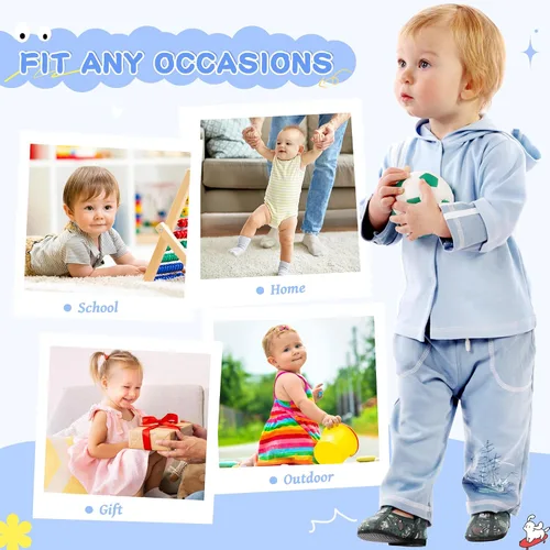 Miniatura 6 de SeeyAN Calcetines antideslizantes para bebés, niños y niñas, de algodón, antideslizantes, 5 pares