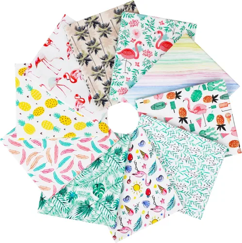 Miniatura 12 de Craftido -25 Opciones- Paquetes de Tela 100% Algodón para Quilting 10pcs Fat Quarters 18"x21"-Peso Medio 5.2 oz- Algodón Suave para Acolchado, Tie