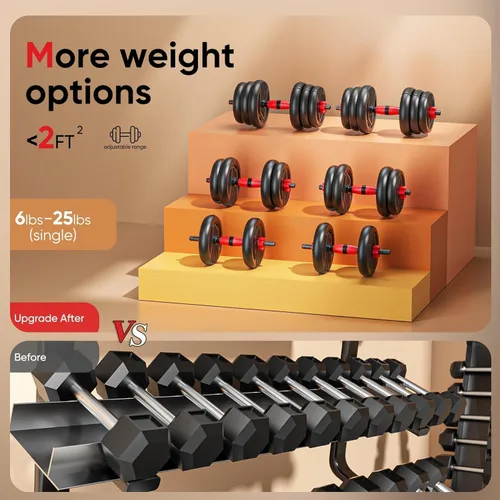 Miniatura 4 de Adjustable Dumbbells, 20/30/45/70/90lbs Free Weight Set with Connector,5 in1 Dumbbells Set Used as Barbell,Kettlebells,Push up Stand,Fitness