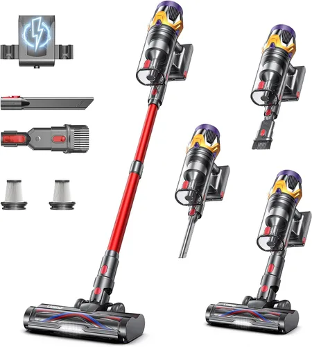 Miniatura 8 de Aspiradora inalámbrica, mejorada de 55 KPA, 650 W, 70 minutos, con modo huracán, autoportante, pantalla táctil, taza de polvo de 1.8 L, aspiradora