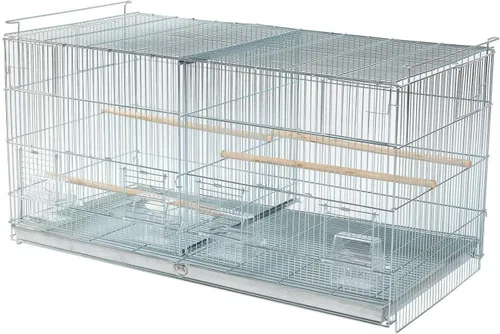 Miniatura 5 de Lote de jaulas de vuelo para cría de aves de cría de aves extra grandes sin óxido galvanizado galvanizado con divisor extraíble y puertas nido