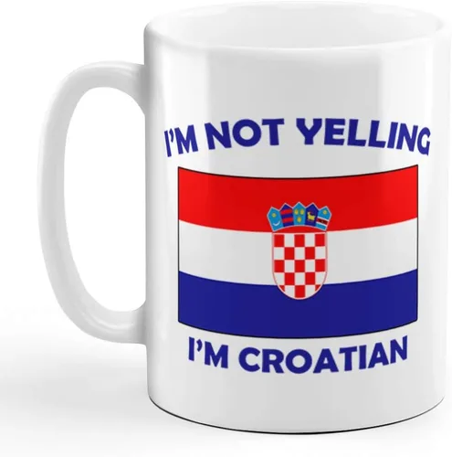 Speedy Pros Taza de té de cerámica con texto en inglés "I M Not Yelling I Am Croatian Croatians Croatians - Taza de té de cerámica, regalo de