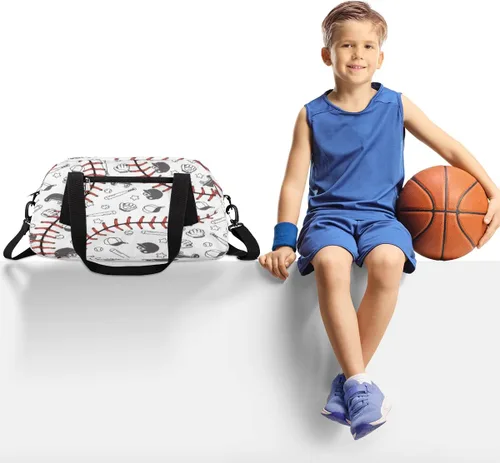 Miniatura 2 de Bolsa de lona para niños, bolsa de gimnasio deportiva para niños, niñas y adolescentes, bolsa de mano para el fin de semana, bolsa de viaje