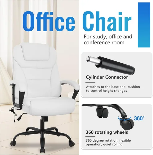 Miniatura 7 de PayLessHere Silla de oficina grande y alta, silla de escritorio, ergonómica, para computadora, soporte lumbar, respaldo alto, piel sintética