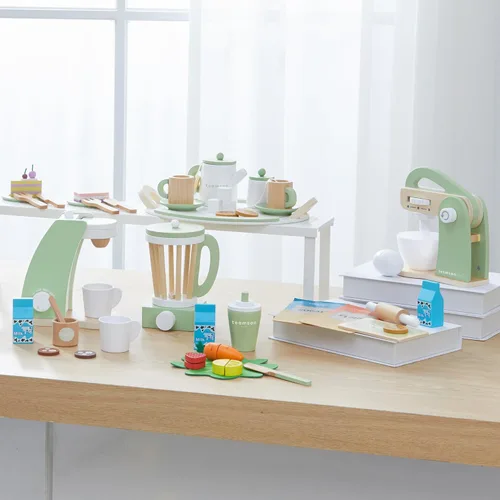 Miniatura 7 de Teamson Kids Little Chef Frankfurt - Juego de accesorios de madera para fiesta de té, 20 piezas, con comida y tazas