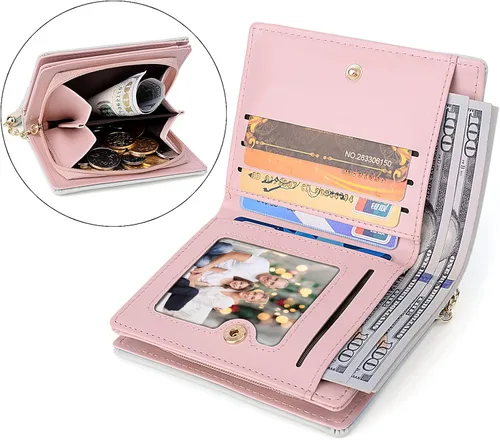 Miniatura 2 de UTO Wallet for Girls Leather Vegan Cute Cat Pendant Card Holder Organizer Women Coin Purse