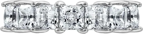 Miniatura 3 de Tienda Essentials Anillo de plata esterlina chapada en platino con circonita cúbica de corte princesa Infinite Elements (1 cttw, 2 cttw, o 3 cttw)