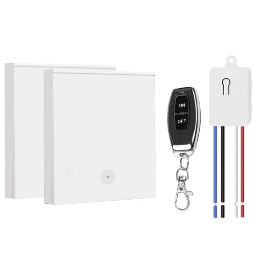 Miniatura 9 de QIACHIP Kit de mini receptor, rango RF de 100 pies, interruptor de luz de pared inalámbrico AC 110 V 120 V, sin cableado, no requiere WiFi