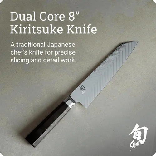 Miniatura 2 de Shun Cuchillo Kiritsuke de doble núcleo de 8 pulgadas, cuchillo de chef maestro, ideal para la preparación integral de alimentos, auténtico cuchillo