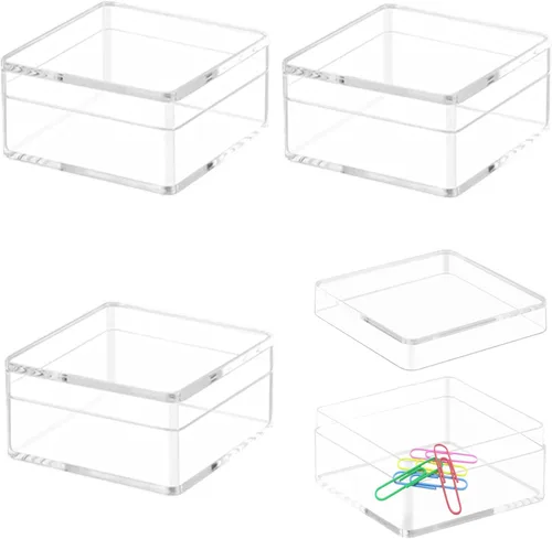 Miniatura 22 de KissYou Caja de Acrílico Grande Cajas de Exhibición Transparentes con Tapa Cubo Cuadrado Transparente Caja de Almacenamiento de Acrílico para Bodas